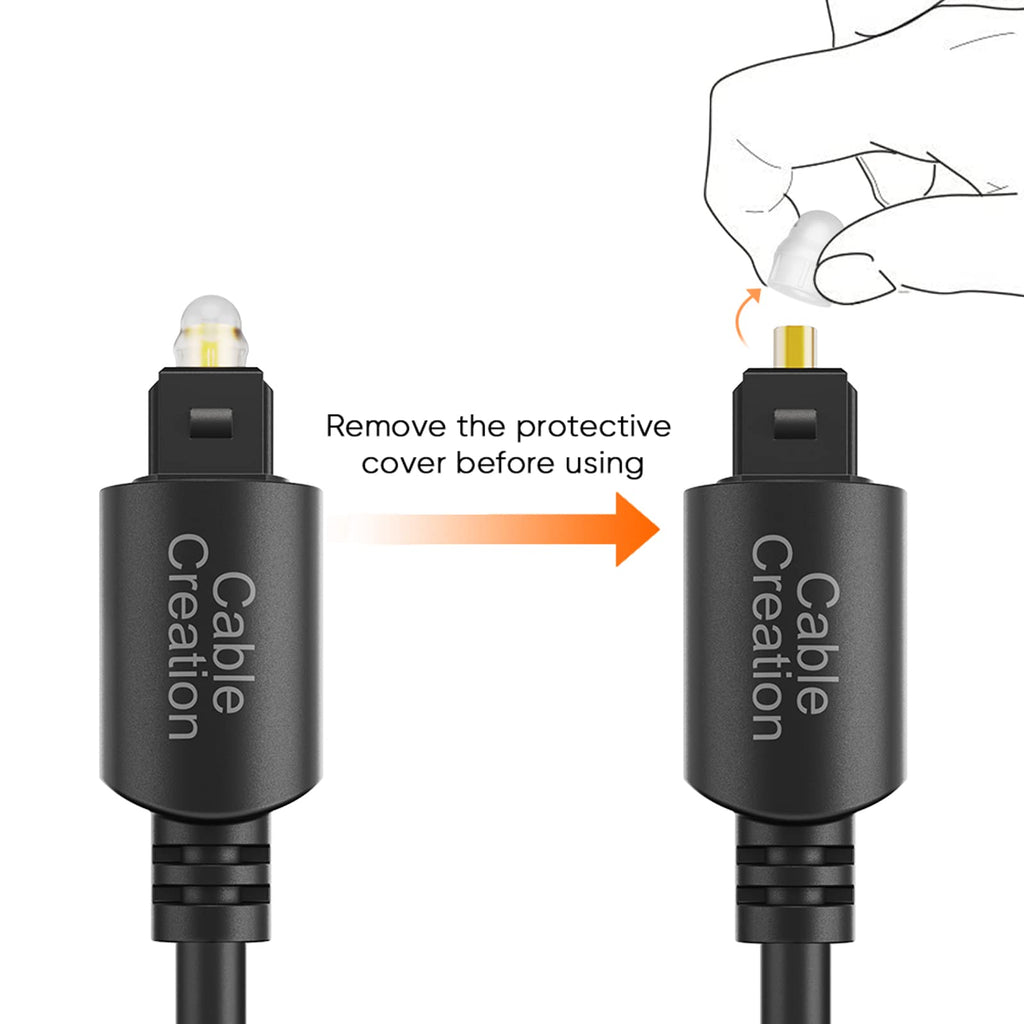 CableCreation Toslink Digital Optical Audio Fiber Optic Cable, 3FT, Black