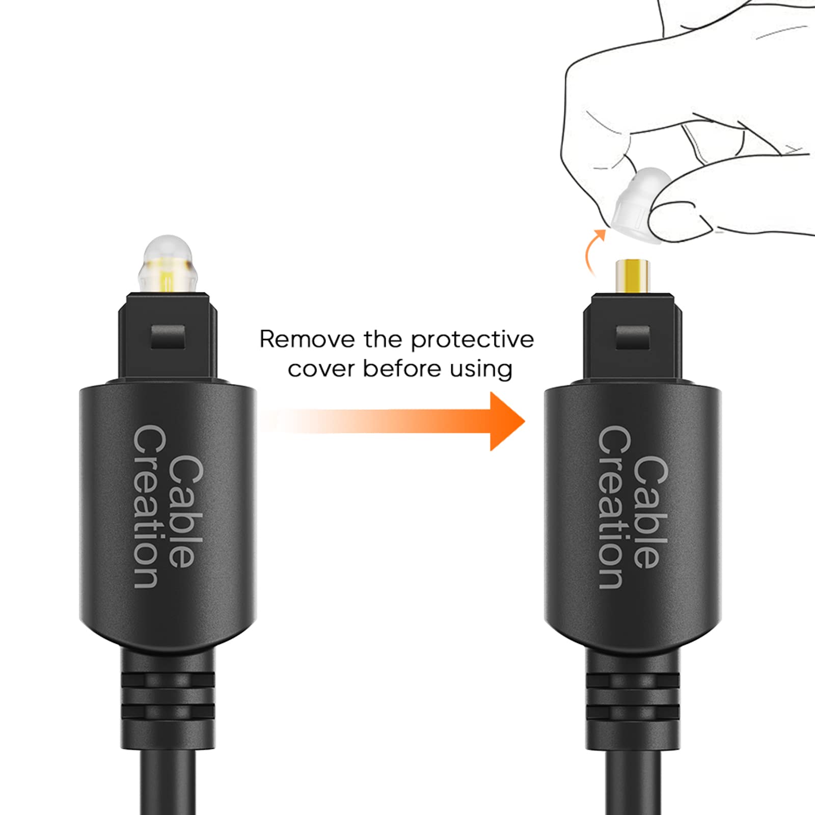 CableCreation Toslink Digital Optical Audio Fiber Optic Cable, 3FT, Black