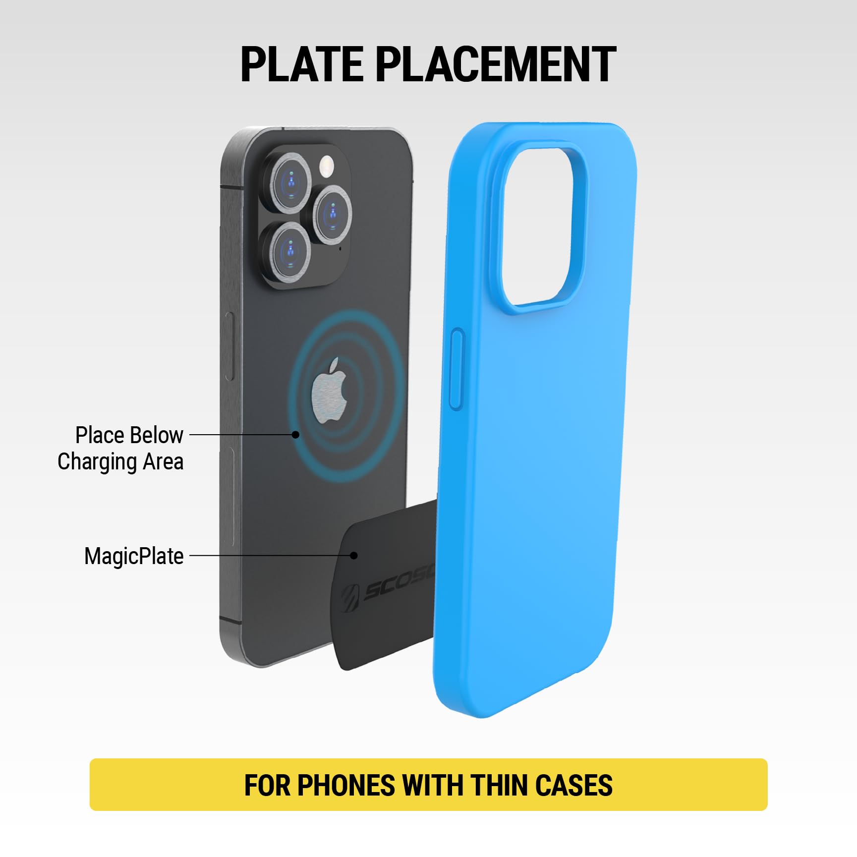 Scosche MPLT54T-2PKBP0 MagicMount Replacement Plate Kit for Magnetic Car Phone Mount Holder, Metal Plates w/Extra Strength Hold for Smartphone, Tablet, Magnet Cell Phone Stand & Phone Case, Pack of 2