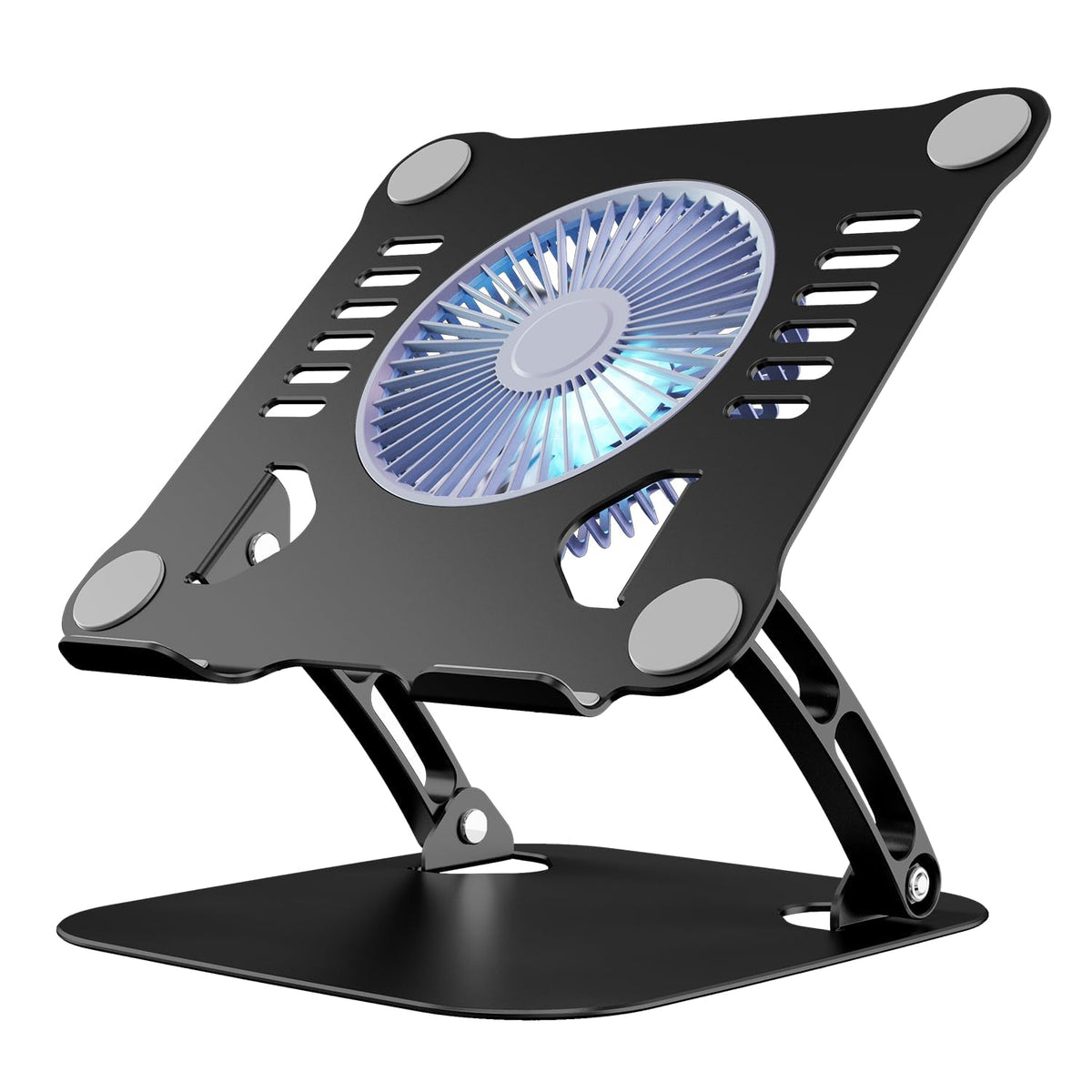 SHUWEI Laptop Stand with Fan, Height/Angle Adj fits 16" Laptop, Black