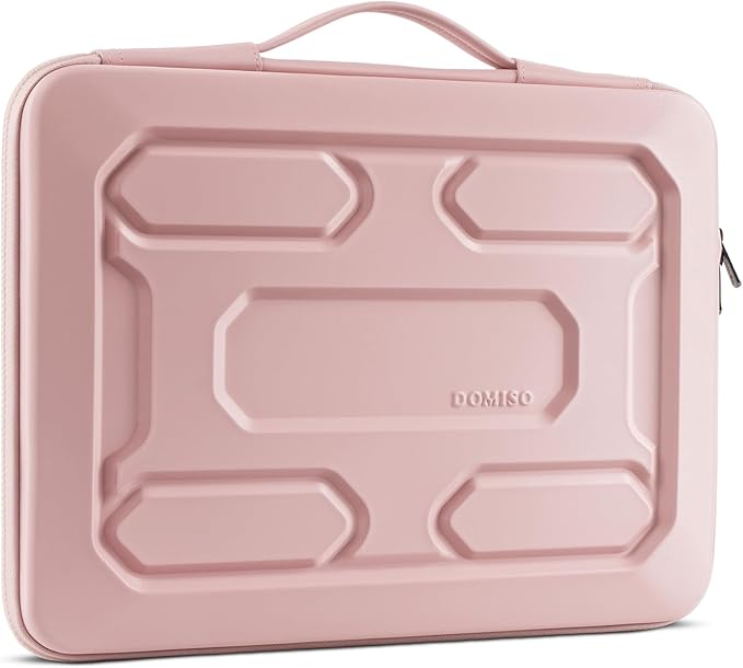 DOMISO 15.6 inch Laptop Sleeve with Handle Shockproof Waterproof EVA Protective Case for 15.6" Yoga 720 IdeaPad 310 320 ThinkPad T570/Legion 5 Gen 6/HP Envy 15/15.6" Notebooks, Pink