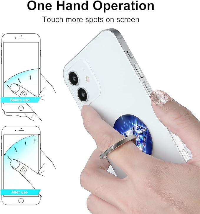 Bonoma Phone Ring Holder, 3 Pack Universal Finger Ring Stand Grip Kickstand Ring for All Smartphones (Diamond)