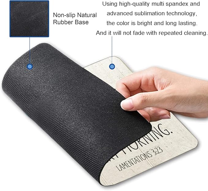 Hokafenle Square Mouse Pad, Inspirational Quote Mouse Pad with Floral Design, Motivational Mouse Mat Waterproof Mousepad Non-Slip Rubber Base Mouse Pads for Office Laptop