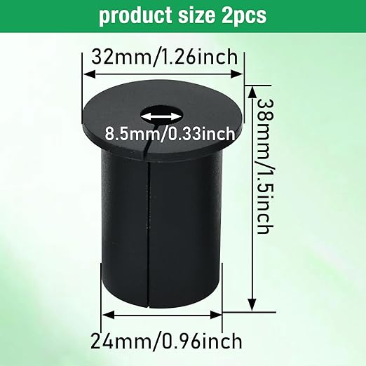 2pc Starlink Cable Grommet 1" Silicone Waterproof Wall Hole Pass Through Split Cable Bushings for TV Wire Ethernet Cord, Starlink Cable Routing Kit Accessories, 38mm/1.5" Ht, Black
