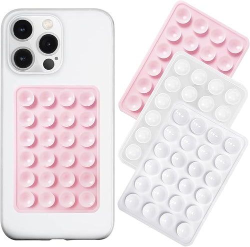 Anteel Silicone Suction Phone Case Mount 3 Pack, Silicon Adhesive Suction Cup Phone Mount, Non Slip Sticky Phone Grip for Cellphone, Strong Grip Holder for Selfies and Videos (Baby Blue)