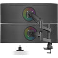 Ergounion Dual Monitor Arm for 13-49 Inch Ultrawide Screens, Heavy Duty Monitor Mount for 2 Monitors up to 44lbs, Full Motion Vertical Stacked Dual Monitor Arm Desk Mount, 75/100mm VESA Mount, Black