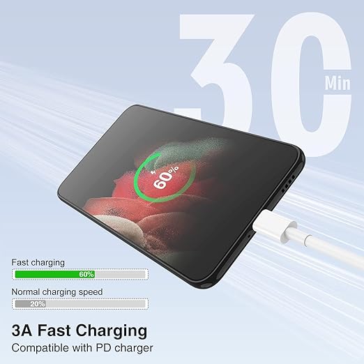 3-Pack [3.3FT+10FT+10FT] 60W USB C to USB C Cable, Type C to Type C Cable,Fast Charging Cable for iPhone 16 15 Pro Plus Pro Max，for Galaxy S24 S23, for iPad Pro/Air, for MacBook Pro/Air and More