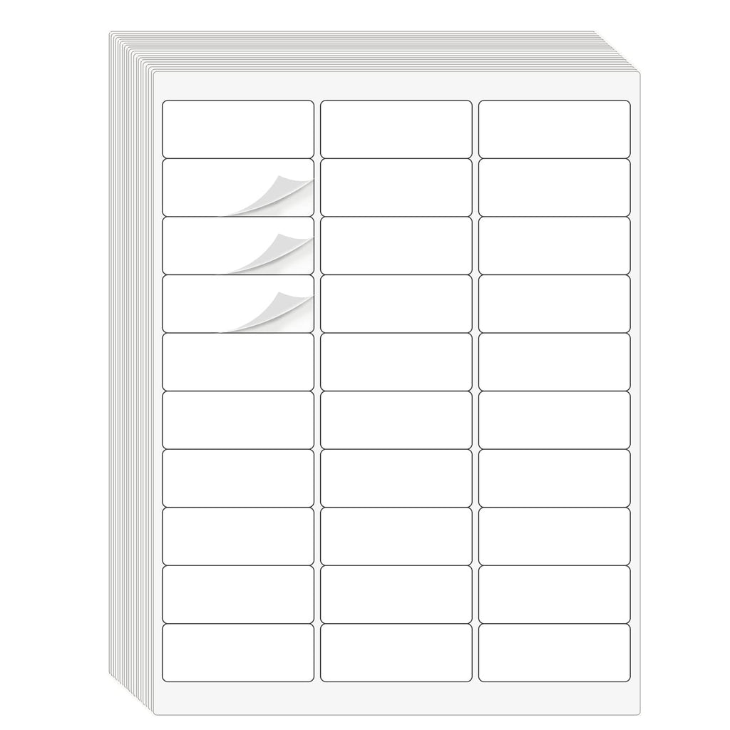 1" x 2-5/8" Address Labels 3000 Labels Sticker Paper for Laser/Ink Jet Printer mailing Labels 8.5"×11" White 30 per Sheet