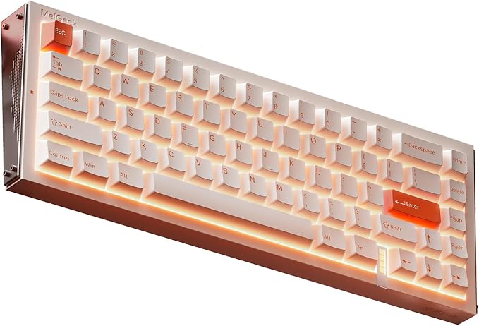 MelGeek REAL67 Wired Keyboard, Gaming Keyboard with RGB, Special Magnetic Switches, Rapid Trigger, Hot-Swappable, Snap Tap & Adjustable Actuation, Online HIVE Custom (Sodium-White)