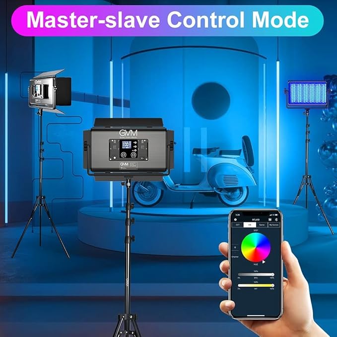 GVM 1500D RGB LED Video Light, 75W Video Lighting Kit with Bluetooth Control, 2 Packs Led Panel Light for Photography, YouTube Studio, Video Shooting, Conference, 1128 Led Beads