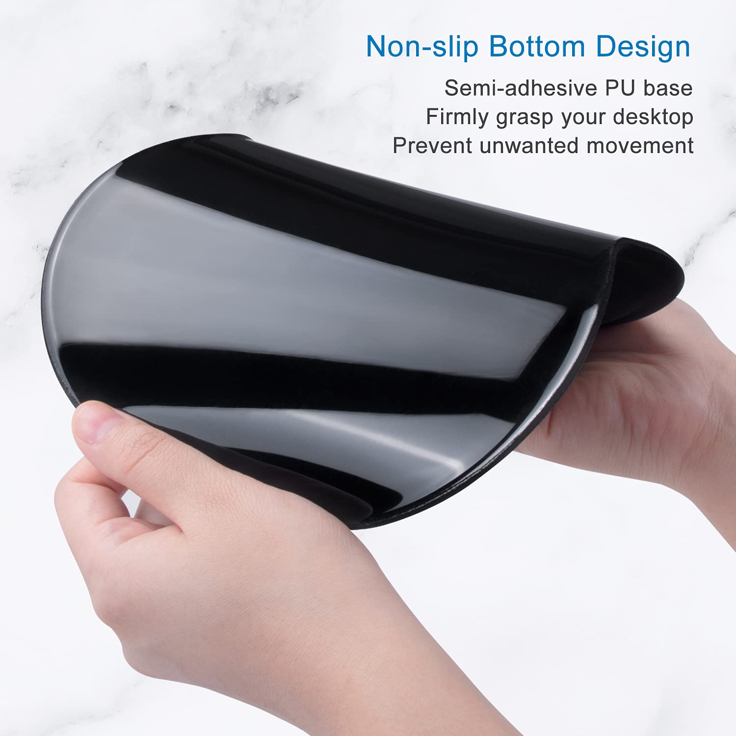 ITNRSIIET Ergonomic Mouse Pad with Gel Wrist Support Small Wrist Rest Smooth Surface Non-Slip PU Base Comfortable Office Supplies Pain Relief, 8.7 x 7.2 inches, Apricot Yellow
