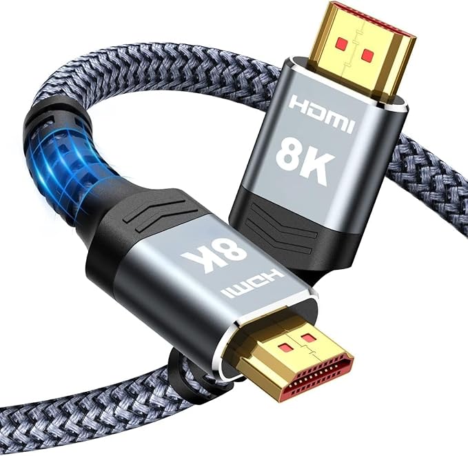 Highwings Extra Short 8K HDMI Cable 1.07ft Total Length, 0.71ft Cable Length, Ultra High Speed HDMI Braided Cord-4K@120Hz, 8K@60Hz,eARC, Compatible for PS5,Monitor,PC and More