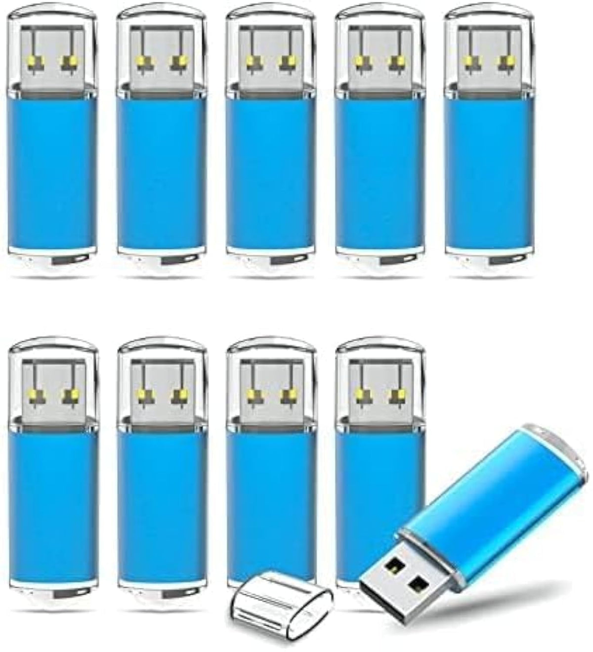 TOPESEL USB Flash Drive 5 Pack 4GB USB 2.0 Flash Drive Memory Stick USB Drive Thumb Drives USB Stick (5 Mixed Colors: Black Blue Green Red Silver)