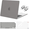 MOSISO Compatible with MacBook Air 13 inch Case 2025 2024 2023 2022 M4 A3240 M3 A3113 M2 A2681, Plastic Hard Shell&Keyboard Cover&Screen Film&Type C for MacBook Air 13.6 inch Case, Gray