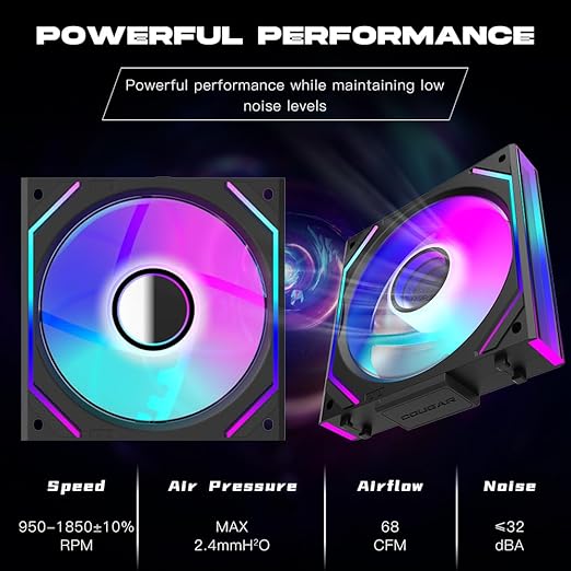 Jungle Leopard Interstellar V2 120mm PC Reverse Blade Case Fan Infinity Mirror Module Daisy-Chain ARGB Fan Triple Pack with Controller Suitable for Computer Case & 360mm AIO Cooler(Black-3pack)