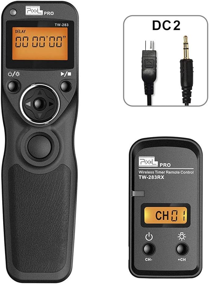 Wireless Remote Shutter Compatible for Nikon, Pixel TW-283 DC2 Wireless Shutter Release Remote Control Compatible for Nikon Z7 Z7II Z6 Z6II Z6III Df D90 D7500 D3300 D3100 D3200 D5000 D5500 D7200 D7000