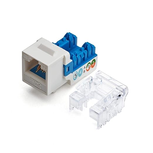 trueCABLE Cat6A Keystone Jack, Unshielded (UTP), 90 Degree Punch-Down, PoE++ (4PPoE), UL Listed, ETL Verified, ANSI/TIA Certified, Modular RJ45 Female, White, 12 Pack