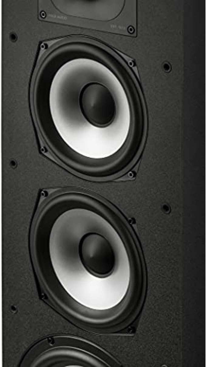 Polk Monitor XT70 Large Tower Speaker - Hi-Res Audio Certified, Dolby Atmos & DTS:X Compatible, 1" Tweeter, (2) 6.5" Dynamically Balanced Woofers, (2) 8" Passive Radiators (Single, Midnight Black)