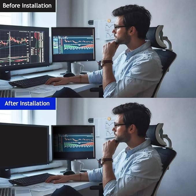 23 Inch - 16:9 Aspect Ratio - Computer Privacy Screen Filter for Widescreen Monitor - Anti-Glare - Anti-Scratch Protector Film - Protects Your Eyes from Harmful Glare and Blue Light