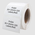 PUQU 30x20mm Direct Thermal Sticker Labels, Self-Adhesive All-Purpose Label Maker Tape, Compatible with AQ Series Label Printer, Refills Standard Laminated Office Labeling, 1 Roll of 320 Labels