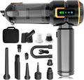 KedeeSparkle Car Vacuum Cleaner Cordless, 22000PA High Power Portable Handheld Vacuum & Compressed Air Duster, Mini Vacuum with LED Display, 3 Modes Brushless Motor for Car, Home, Office, Camping