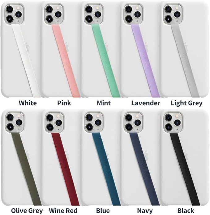 Sinjimoru Stretchable Silicone Phone Strap, Flexible and Elastic Grip Holder for iPhone & Android, Secure Phone Loops Finger Grip with Wireless Charging Support Sinji Loop Navy