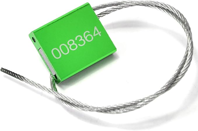 Tamper Evident Pull Tite Security Cable Seals Alumium Alloy Shipping Container Tags ISO 17712 Standard (Pack of 100, Green)
