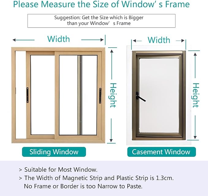 VKX Adjustable DIY Magnetic Window Screen, Fiberglass Mesh, Strong(720GS) Magnetic Strips, White Frames Grey Mesh, Suitable for Various Types of Screen Windows (45"x49")