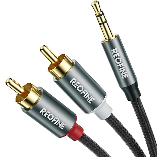 3.5mm to RCA Cable (5Feet/1.5M),3.5 mm 1/8 to RCA 2-Male Headphone Jack Adapter HiFi Sound Splitter Auxiliary Cord for Smartphone,MP3 Players,Laptops,Tablet,Speaker