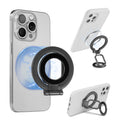 Magnetic Ring Holder Grip, Adjustable Magnet Phone Ring Stand, Multi-Angle Stability Kickstand, Strong Double Sided Magnetic Phone Grip, with Magnet Ring for Phone Case, Black