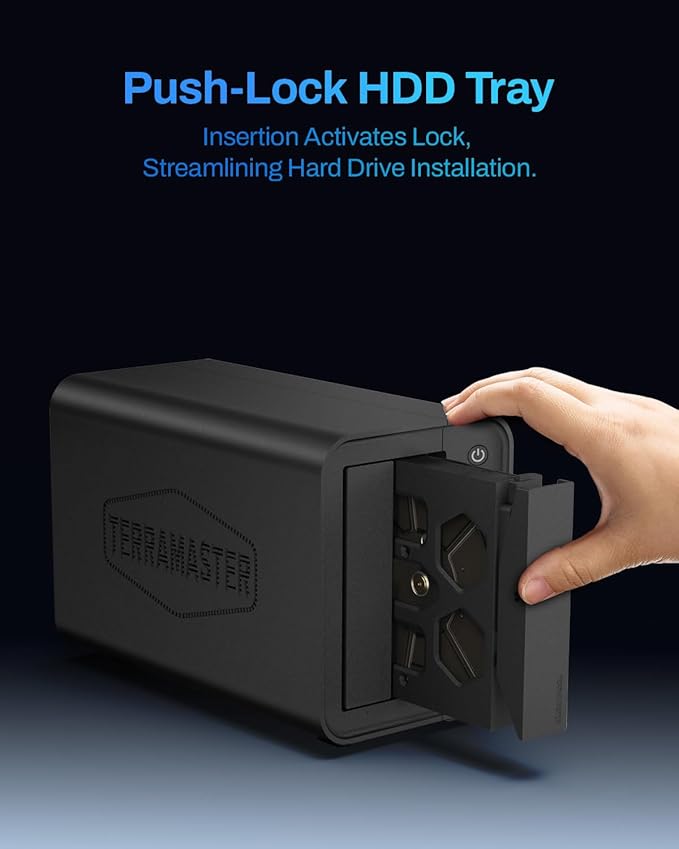 TERRAMASTER F2-425 2-Bay NAS Storage - Intel x86 Quad-Core CPU, 4GB RAM, 2.5GbE LAN, Network Attached Storage Multimedia Server for Home Users (Diskless)