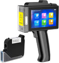 TIJ800P Handheld Inkjet Printer 1 inch Portable Handheld Printer Gun 5 Inch Screen Quick Drying Inkjet Coding Machine for Batch Number/Date/Barcode/QR Code/Logo etc