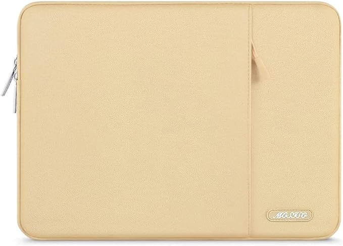 MOSISO Laptop Case 13.3 inch, 13-13.3 inch Laptop Sleeve Compatible with MacBook Air/Pro 13 / Pro 14, HP Dell ASUS Lenovo Notebook, Polyester Vertical Computer Sleeve Bag with Pocket, Camel