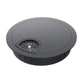 Desk Grommet 3-1/8 Inch 80mm, Zinc Alloy Computer Desk Wire Hole Cover, Office Desktop Cord Cable Hole Metal Ring, Black