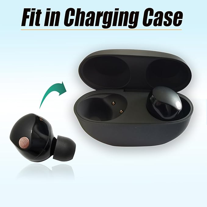 Memory Foam Earbuds Tips for Sony WF-1000XM5 Eartips for WF-1000XM5 WF-1000XM4 Earbuds Case, Small Ear Tips Black