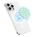 HSAOHD Magnetic Suction Cup Phone Mount, Compatible with MagSafe, Silicone Octo Cup Buddy Sticky Grip Holder for iPhone and Android, Removable Hands-Free Selfie/Video for TikTok, Mint Green