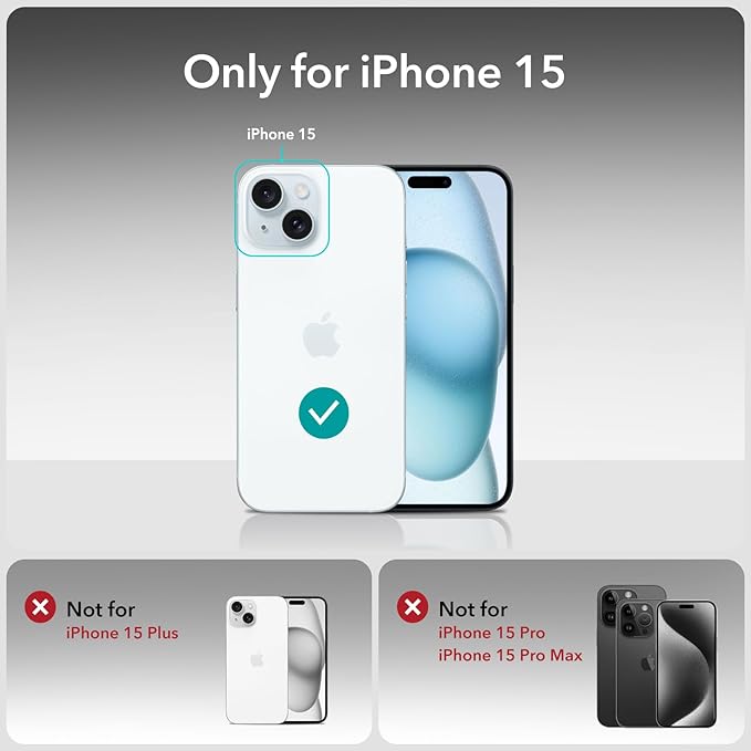 ESR 3+1 Pack for iPhone 15 Plus Screen Protector, 3 Black Edge Tempered-Glass Film and 1 Set Camera Lens Protector, 2.5D Curved Edges, Full-Coverage Military-Grade Protection, Scratch Resistant