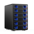 CENMATE Aluminum 6 Bay 10Gbps HDD Enclosure with Cooling Fan for 2.5“/3.5" SATA HDD/SSD with USB A/C 3.2 Gen 2, Support Hot Swappable, Tool-Free Hard Drive Enclosure