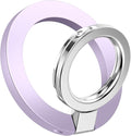 GVIEWIN Magnetic Phone Ring Holder, Compatible with MagSafe Phone Grip with Adjustable Stand, Magnet Phone Ring Kickstand for iPhone 16 Pro Max/Plus/15/14/13/12 Series/Other Phones (Lilac)