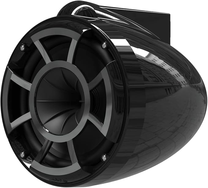 wet sounds Rev 8 Black V2 Revolution Series 8" Black Tower Speakers w/Fixed Clamp