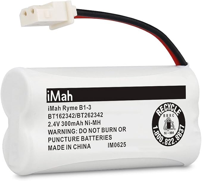 iMah BT162342/BT262342 2.4V 300mAh Ni-MH Cordless Phone Batteries Compatible with VTech CS6719 CS6114 CS6409 CS6419 CS6429 AT&T CL80112 EL52300 EL52400 Handset Telephone, Pack of 4