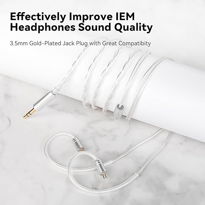STA-K In Ear Monitor, EarAcoustic Audio HiFi Stereo Wired Earbuds, Hybrid Dual Drivers IEM Headphones, Crystal Clear Sound IEM Earphones with 2 Pin Cable for Musicians (With Microphone Usb, Silver)