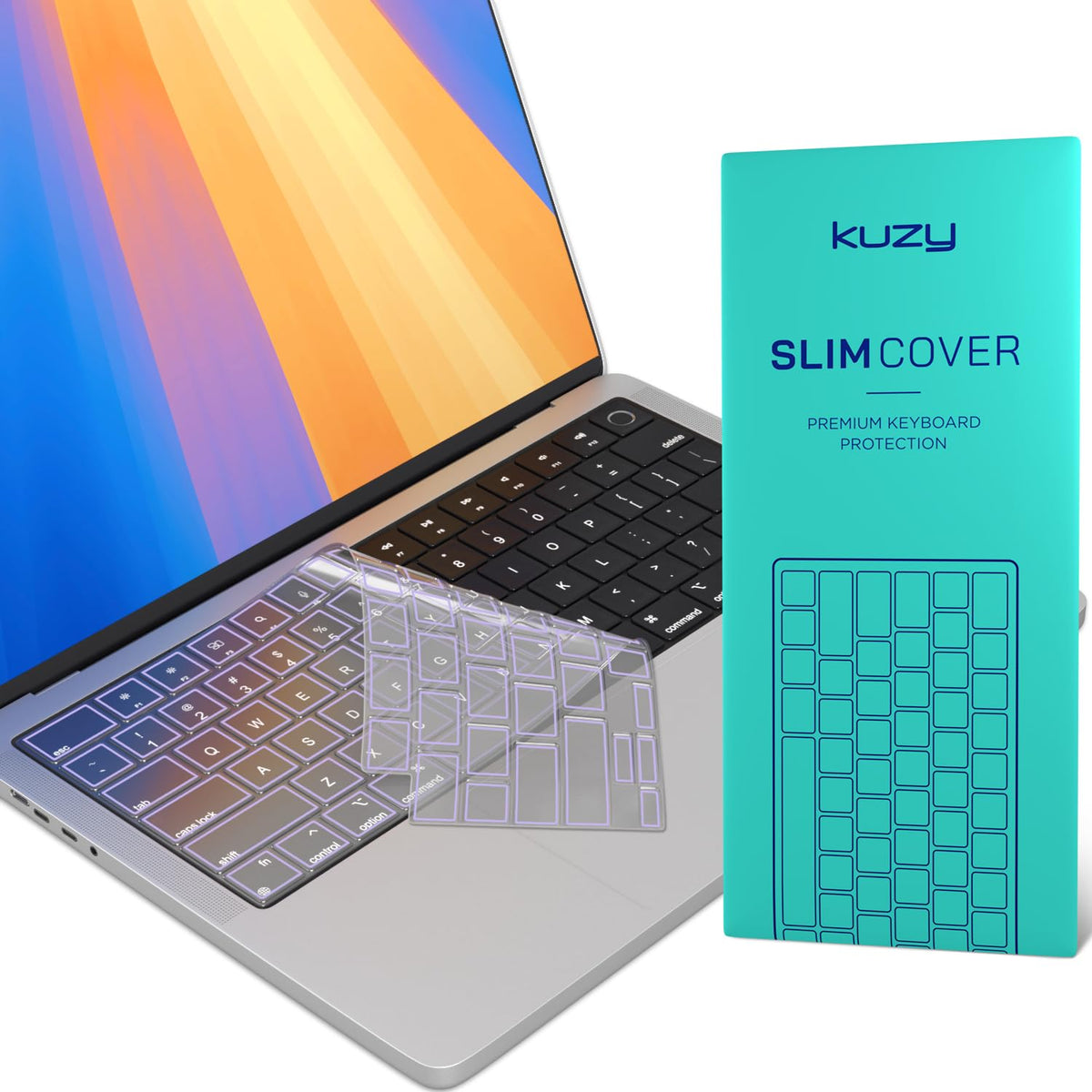 Kuzy Clear Premium MacBook Pro Keyboard Cover 14"/16" 2026-2023 M5-M1 Pro/Max - MacBook Air 13/15" Keyboard Cover- A3240 A3241 A3401 A3403 A3114 A3113 - US Layout TPU, Clear