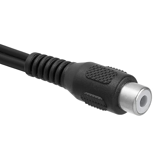 Cmple - 2 RCA Male to 1 RCA Female Stereo Audio Y-Cable, 2 Plugs to 1 Jack Y-Adapter Subwoofer Cable (5 Pack)