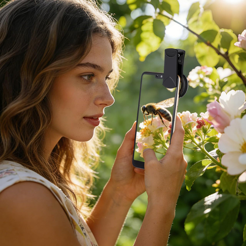 Hemobllo 15X Macro Lens External Phone Lens with Clip Holder High Definition Phone Camera for Flower Jewelry Insect Photography Portable Magnifying Attachment