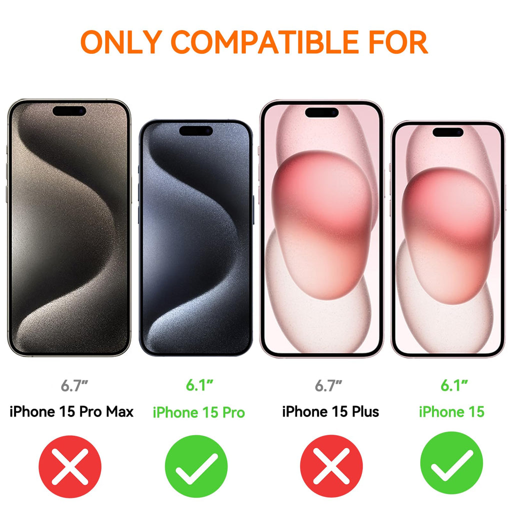 Focuses Anti Blue Light Screen Protector for iPhone 15pro & iPhone 15 [3 Pack] 9H+ Anti Blue Light Tempered Glass, Anti-Scratch, Case Friendly