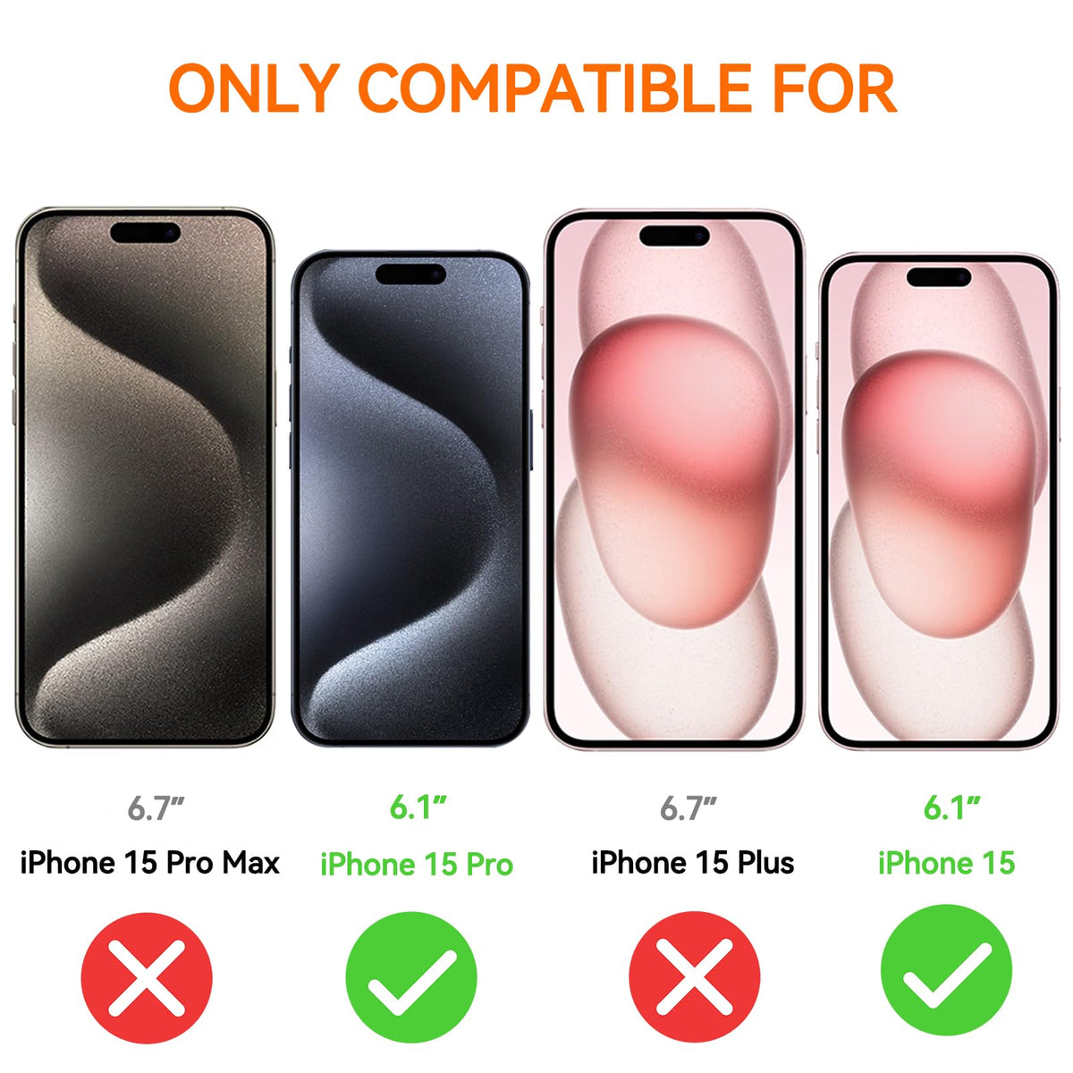 Focuses Anti Blue Light Screen Protector for iPhone 15pro & iPhone 15 [3 Pack] 9H+ Anti Blue Light Tempered Glass, Anti-Scratch, Case Friendly