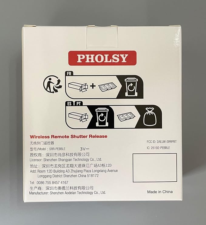 PHOLSY Wireless Shutter Release Remote Control for Sony a1, a9, 9M2, a7M4, a7M3, a7RM2, a7RM3, a7RM4, a3500, a6600, a6500, a6400, a6100, RX100M4, RX100M6, RX100M7, RX10M4, HX99, a68, a77, a350