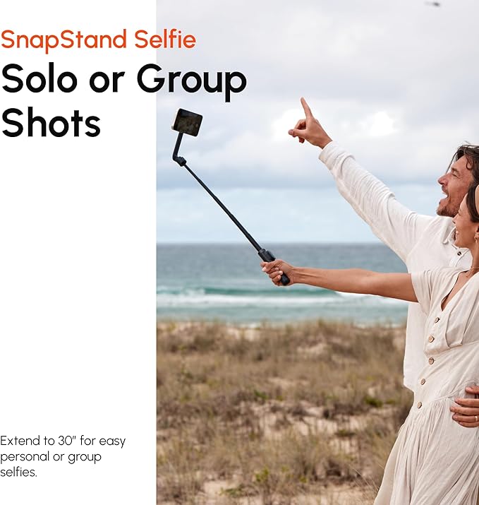 ShiftCam SnapStand Selfie – Magnetic Selfie Stick & Tripod – Compact, Foldable & Extendable with Tilt Head and Magnetic Bluetooth Remote (Midnight, SnapStand Selfie)