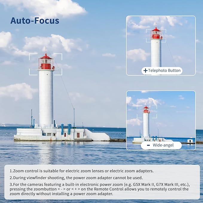 AODELAN Rechargeable Wireless Shutter Release for Canon Camera Remote Control Zoom Focus Compatible with R50,G7X Mark III,R6 Mark II,R5,R6,R7,M6 Mark II,M200,M50,90D,200D,Replace Canon BR-E1(White)